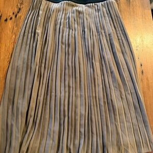 Zenana Outfitters Tan Pleated A-Line Skirt